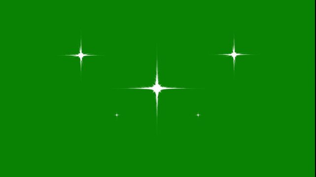 Twinkling star, Stars shine effect,doodles style stars Blinking stars and. flat, vector, doodles style stars blinking,ooping animation at sky on green screen background.4k