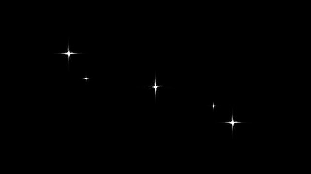 sparkle star animation,Stars shine effect,Twinkling lights Loop Animation on black screen background, twinkle stars twinkling starry night sky,flat, vector, doodles style stars. 4k