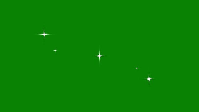 sparkle star animation,Stars shine effect,Twinkling lights Loop Animation on green screen background, twinkle stars twinkling starry night sky,flat, vector, doodles style stars. 4k