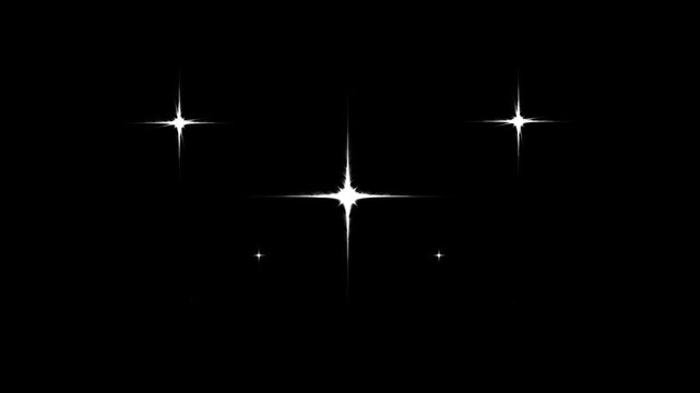 Twinkling star, Stars shine effect,doodles style stars Blinking stars and. flat, vector, doodles style stars blinking,ooping animation at sky on black screen background.4k