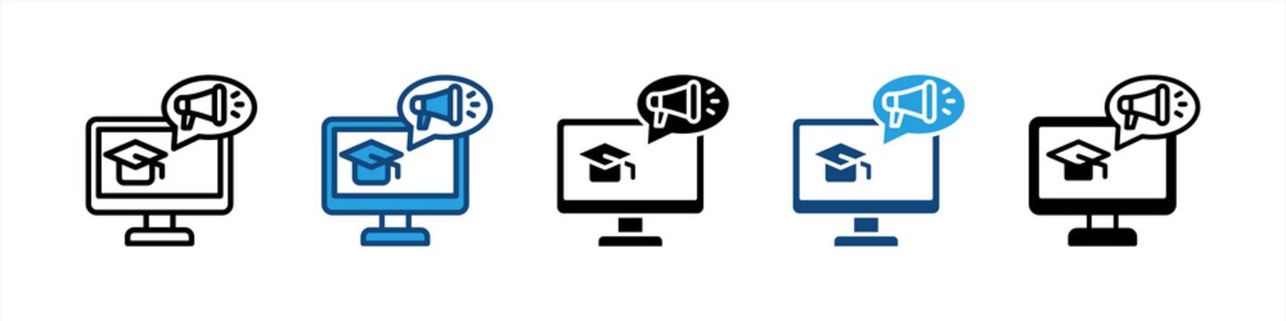 Elearning icon set multiple style collection