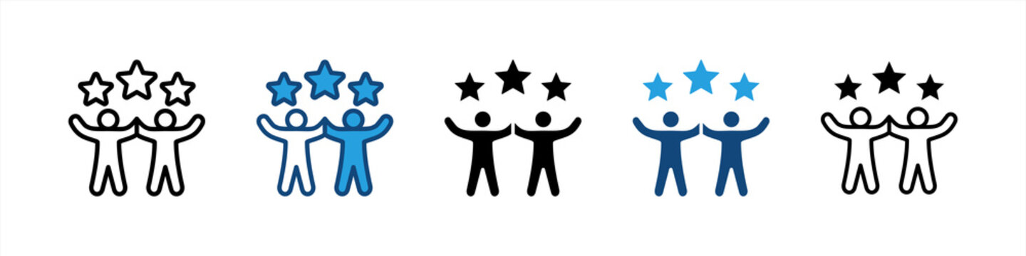 Experiential icon set multiple style collection