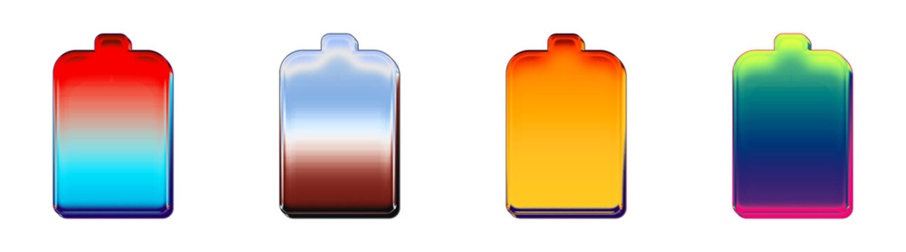 Modern 3D gradient icon collection - empty battery. Mobile interface icon collection and design. Premium rendered design. Premium quality render design.