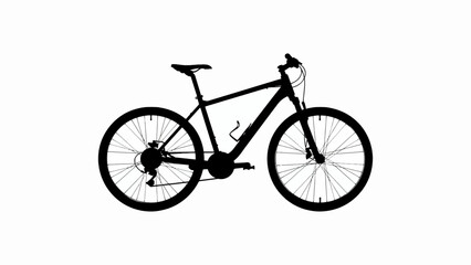 Naklejka premium Mountain bike, bicycle, cycling, sports equipment, black isolated on White Background