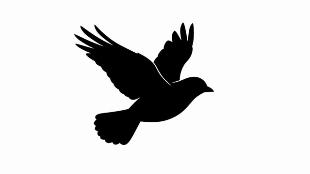 Freedom life style Black bird, flying dove, silhouette icon, minimalist design, vector graphics Vactor EPS