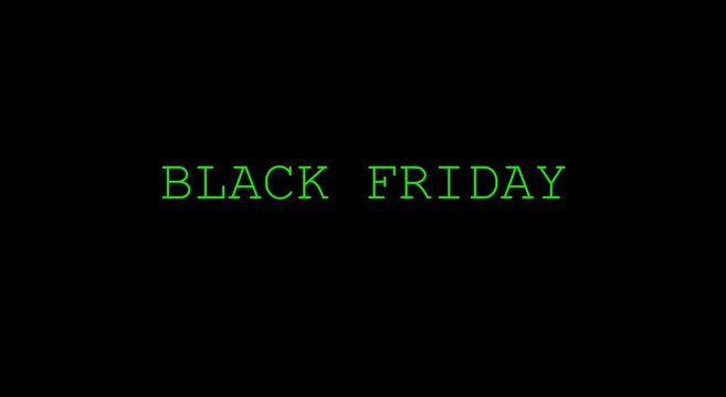 Black friday neon text animation for retail sales and marketing animation