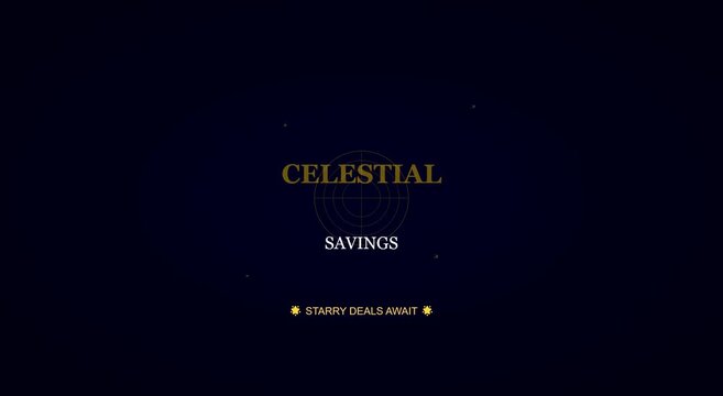 Celestial savings starry deals await minimalist motion animation