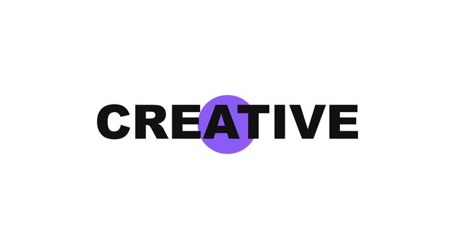 Creative animated typography motion with colorful circle overlay animation