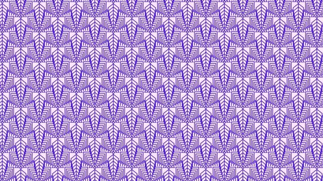 Seamless geometric pattern with repeating purple chevron shapes on a light lavender background
