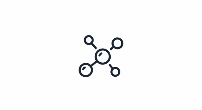 Simple abstract graphic of a central circle connected to four smaller circles