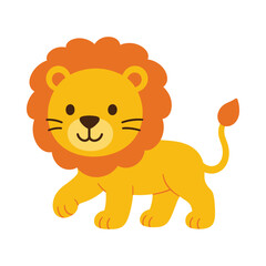 Obraz premium Cute cartoon lion illustration for kids.