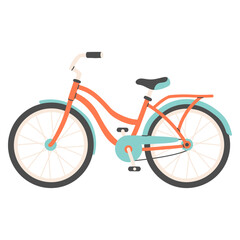 Fototapeta premium City bicycle drawn by hand on a white background
