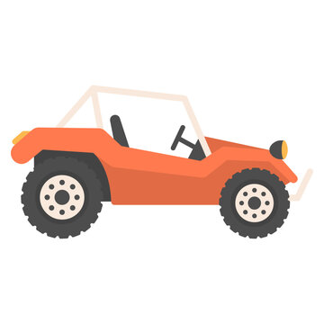 Off road beach buggy, flat vector illustration, isolated