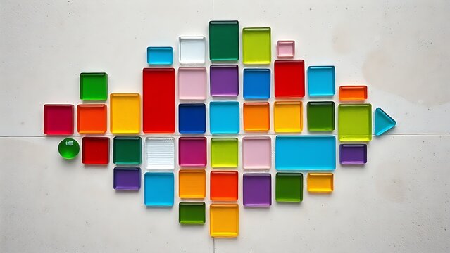 groaning. Colorful glass mosaic in geometric pattern on stone surface, top-down view. event programs, museum guides, designed for cultural heritage projects and event programs, preserves heritage.