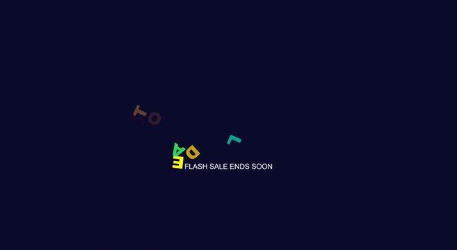 Flash sale ends soon dynamic colorful typography motion loop animation