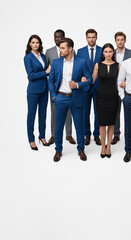 Obraz premium Group of professionals in suits and dress, showcasing collaboration and diversity, representative of business and corporate environments, perfect for team concepts.