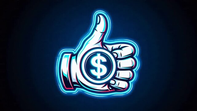 Hand giving thumbs up with dollar sign symbolizing the limitless potential of digital design