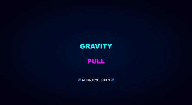 Gravity pull minimalist motion with modern neon typography animation