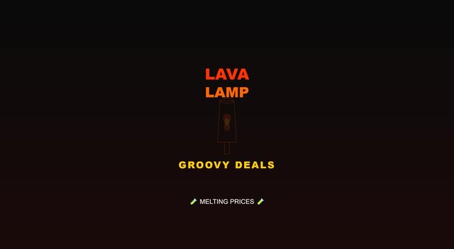 Lava lamp groovy deals motion with melting prices text animation