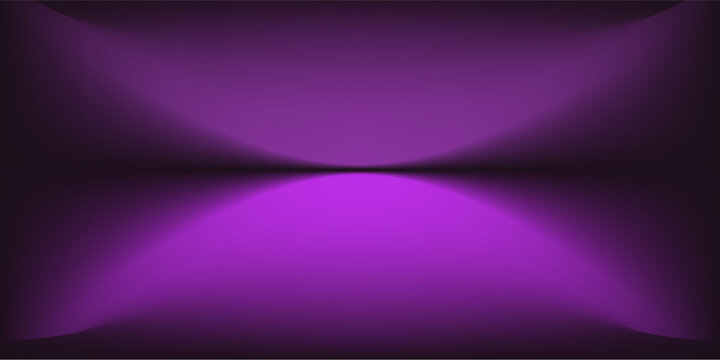 Abstract gradient podium background. Violet, purple and lilac empty 3d studio backdrop. Clean scene for product presentation mockup template. Vector illustration.