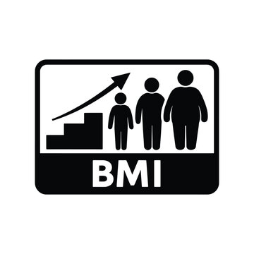 Body mass index health chart silhouette icon
