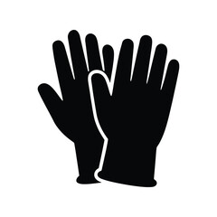 Fototapeta premium Healthcare protective gloves silhouette icon