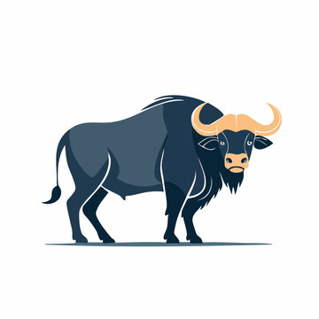 Stylized Illustration of a Gaur Bull