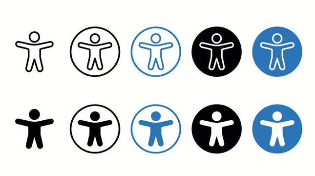 Accessibility symbol icons: universal access and inclusion with human rights