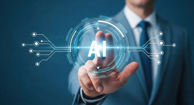 Interactive ai neural network concept with circuit connections and glowing digital interface