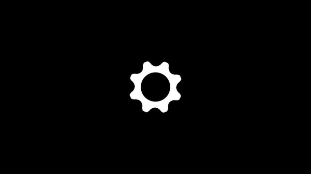 Setting Icon vector illustration. Gear Sign icon or Cog settings sign for web and app. Simple black setting gear icon isolated on  black background.4k video.