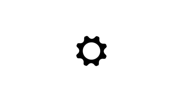 White Setting Icon vector illustration. Gear Sign icon or Cog settings sign for web and app. Simple black setting gear icon isolated on white background.