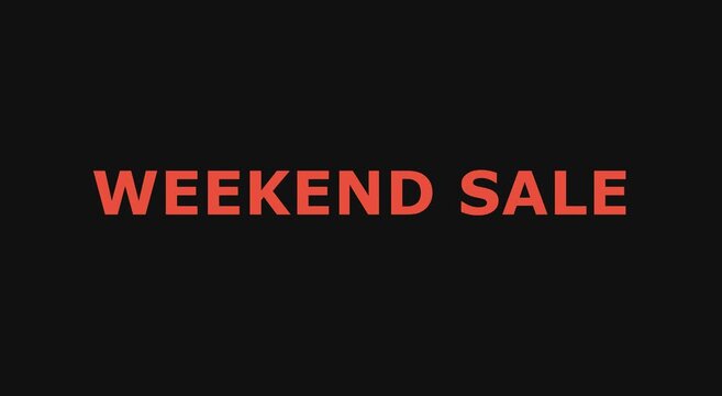 Weekend sale animated typography motion for retail promotions animation
