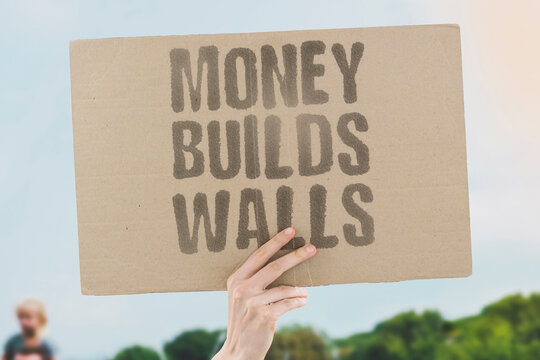"Money Builds Walls" Anonymous donors shape legislative and policy outcomes financially. FINANCIAL. ANONYMOUS. DONORS. SHAPE. LEGISLATIVE.