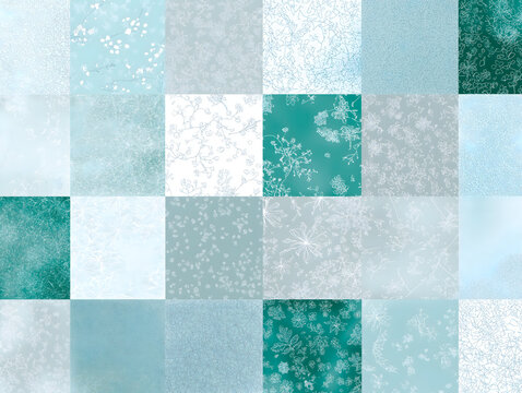 Elegant scarf patchwork seamless fabric pattern design background