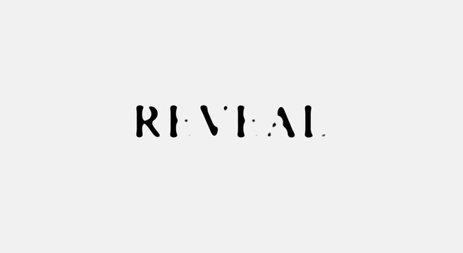 Minimalist reveal typography animation with ink blot effect animation