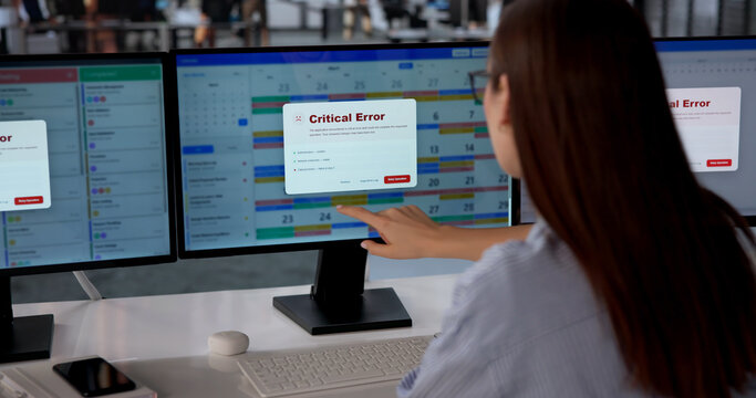 Young Woman Struggles With Critical Error Message
