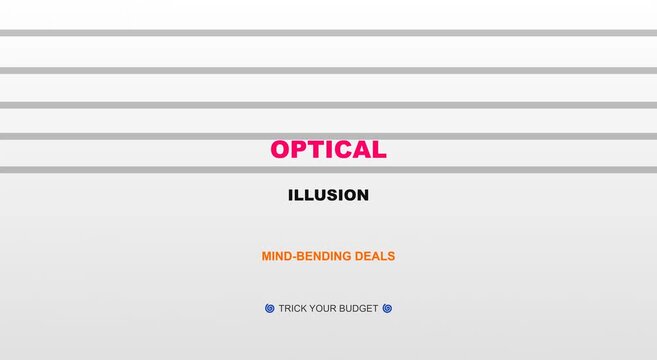 Optical illusion motion featuring mind-bending deals and savings animation