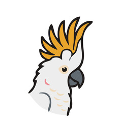 Cartoon cockatoo head with yellow crest © Asma Humayra