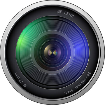 Camera photo lens isolated, 3D icon.