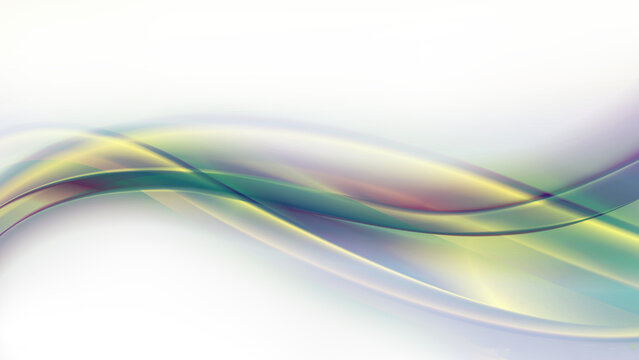Abstract background with elegant glass transparent waves isolated on white.