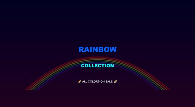 Rainbow collection motion with dynamic color changing text animation