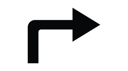 Right arrow icon black silhouette on a white background © Imagevector