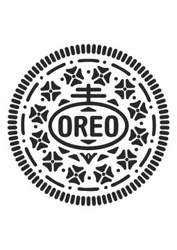 Oreo Cookie Decorative Pattern Illustration in Monochrome