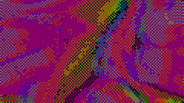 Magenta 8bit Pixel Sorting Glitch Looping Animated Motion Background