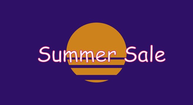 Summer sale retro sunset animation for retail marketing promo animation