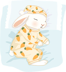 당근 잠옷입은 토끼 © Yuni Print