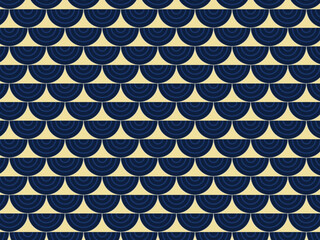 Overlapping Fan Scale Seigaiha Japanese Pattern Design © iushakovsky
