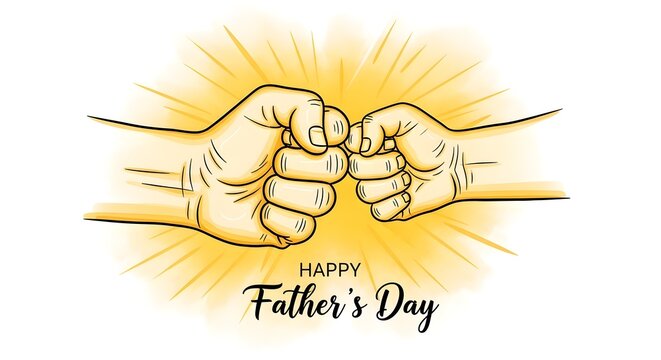 Happy father's day fist bump celebration