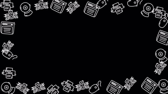Computer Hardware Icon Animation Loop 4K Transparent