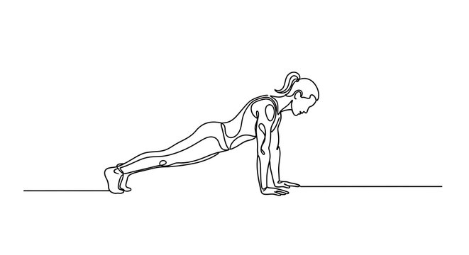 A person performing a push up exercise in a plank position